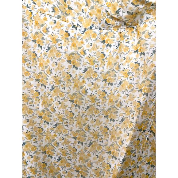 Abercrombie & Fitch Floral Midi Dress Large Yellow Ruffle Feminine Garden Party - Picture 10 of 10